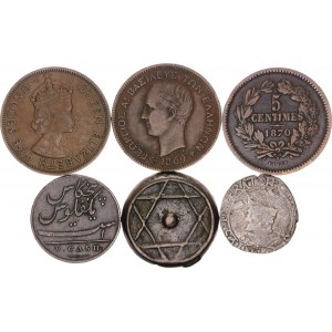 World Lot of 6 Coins 1803 - 1855