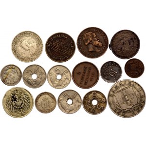 World Lot of 15 Coins 1813 - 1920