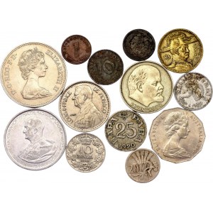 World Lot of 13 Coins 1924 - 1972