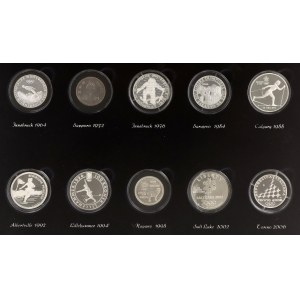 World Set of 10 Coins 1964 - 2006 Winter Olympics Silver Collection