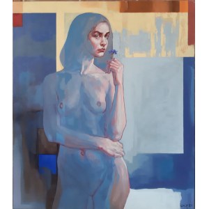Marcin Jaszczak, Nude woman with cornflower