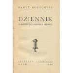 HOSTOWIEC Paweł (wł. STEMPOWSKI Jerzy) - Dziennik podróży do Austrii i Niemiec [wydanie pierwsze Rzym 1946]