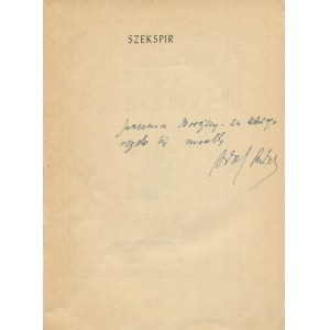 RUDNICKI Adolf - Szekspir [wydanie pierwsze 1948] [AUTOGRAF I DEDYKACJA]
