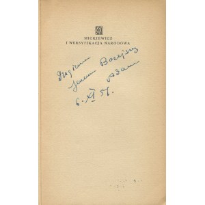 WAŻYK Adam - Mickiewicz i wersyfikacja narodowa [wydanie pierwsze 1951] [AUTOGRAF I DEDYKACJA]