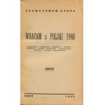 JANTA Aleksander - Wracam z Polski 1948 [wydanie pierwsze Paryż 1949]