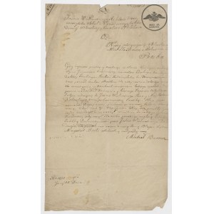 Pismo do Wacława Pelikana, rektora (wł. prorektora) Cesarskiego Uniwersytetu Wileńskiego, od ojca ubogiego ucznia [1825]