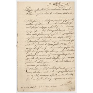 [powstanie listopadowe] Wypis z protokołu posiedzenia Rządu Narodowego z dnia 1 marca 1831 roku, podpisany przez Andrzeja Antoniego Plichtę (1797-1866), sekretarza generalnego, koordynatora prac Rządu