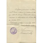[zestaw 6 dokumentów] Dokumenty wojskowe działacza niepodległościowego Brunona Piechowiaka z Lutomia (1898-1944): zaświadczenie o służbie przy J. Piłsudskim, książeczka strzelecka, legitymacja 10 Pułku Strzelców Wielkopolskich i inne