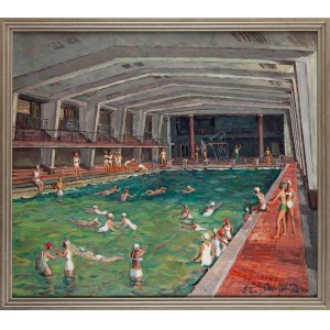 Roman SZCZERZYŃSKI (1908 - 1985), Schwimmbad des Jugendpalastes in Kattowitz, 1952