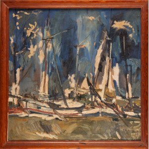 Painter unspecified, AK monogrammer (20th century), Sailboats, 1967