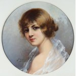 S.K. ŻUKOWSKI (XX w.), Portrait in chiffon shawl