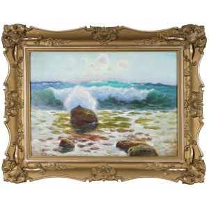 Roman BRATKOWSKI (1869-1954), Frothy waves on the rocks