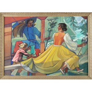 Zofia STRYJEŃSKA (1891-1976), Woman spinner (Family idyll)