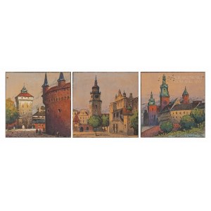 Adam SETKOWICZ (1876-1945), Krakov - soubor tří kolorovaných dřevorytů.