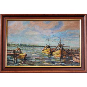 Marian STROŃSKI (1892 - 1977), Boats in the bay