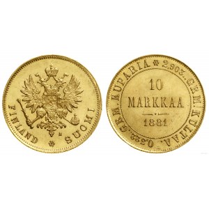 Fínsko, 10 mariek, 1881 S, Helsinki