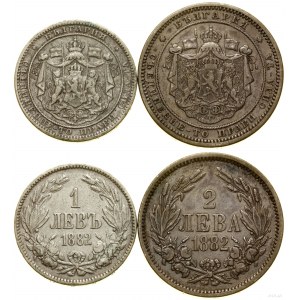 Bułgaria, zestaw: 1 lewa i 2 lewy, 1882, Petersburg
