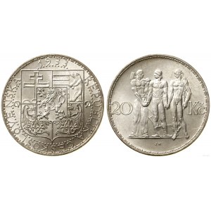 Czechosłowacja, 20 koron, 1933, Kremnica