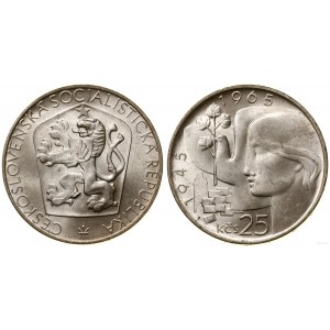 Czechosłowacja, 25 koron, 1965, Kremnica