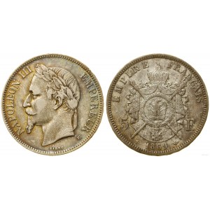 Francja, 5 franków, 1869 BB, Strasburg