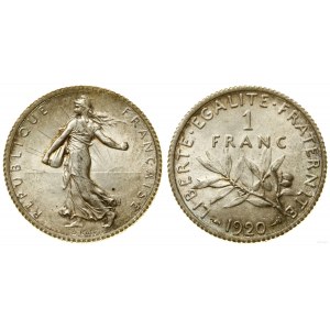 Francúzsko, 1 frank, 1920, Paríž