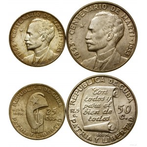 Kuba, zestaw: 25 i 50 centavo, 1953, Filadelfia