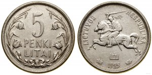 Litwa, 5 litów, 1925, Kowno