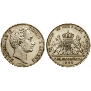 Niemcy, dwutalar = 3 1/2 guldena, 1855, Monachium