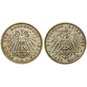 Germany, 3 marks, 1909 A, Berlin