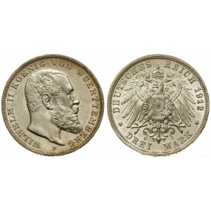 Niemcy, 3 marki, 1912 F, Stuttgart