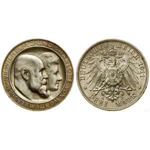 Německo, 3 marky, 1911 F, Stuttgart