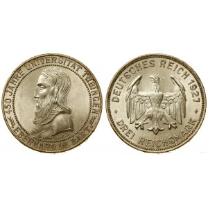 Germany, 3 marks, 1927 F, Stuttgart