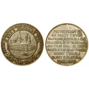 Poľsko, medaila na pamiatku otvorenia kráľovského hradu pre verejnosť, 1979