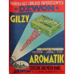 Posters advertising DZWON cigarette thimble and cigarette paper factory,