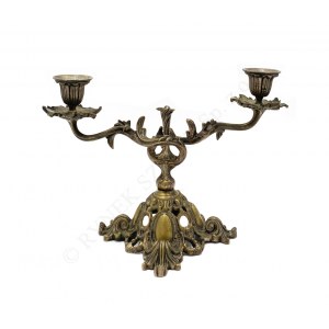 Neo-Baroque candle holder with two candles