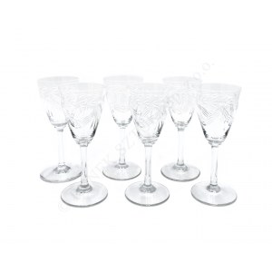 Set of glasses for liquor, white and red wine