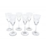 Set of glasses for liquor, white and red wine