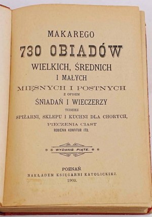 MAKAREGO 730 OBIADÓW wyd. 1902r.