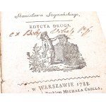 SZYMAŃSKI- NOCY WIEYSKIE PANA DE LA VEAUX; NOCY WIEYSKIE Poema 1788. varsavianum