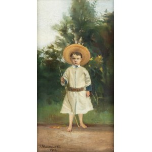 Jacek Malczewski (1854 Radom - 1929 Krakov), Portrét chlapca v klobúku, 1902.