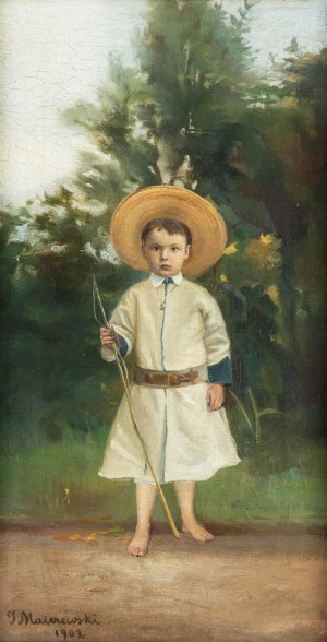 Jacek Malczewski (1854 Radom - 1929 Kraków), Portret chłopca w kapeluszu, 1902 r.