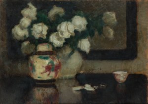 Alfons Karpiński (1875 Rozwadów - 1961 Kraków), Białe róże, 1932 r.