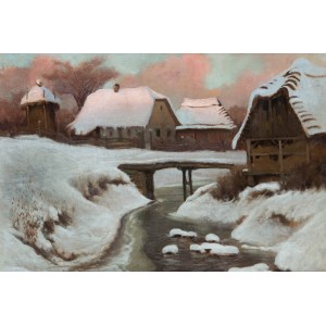 Roman Bratkowski (1869 Lwów - 1954 Wieliczka), Winter in Hadle in den Podkarpacie, 1919.