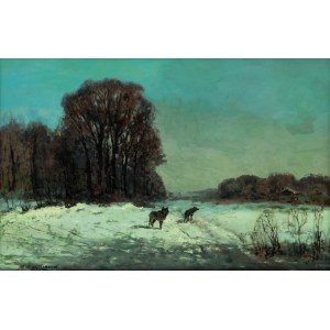 Wiktor Korecki (1890 Kamieniec Podolski - 1980 Milanówek), Wolves in a winter night