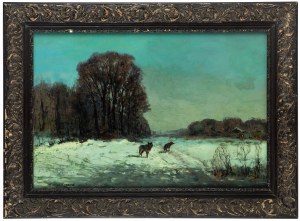 Wiktor Korecki (1890 Kamieniec Podolski - 1980 Milanówek), Wolves in a winter night