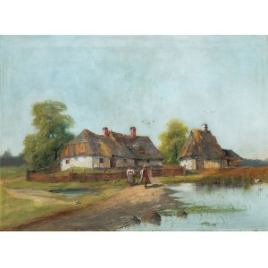 Władysław Rutkowski-Bończa (1842 Twierdza Modlin near Nowy Dwór Mazowiecki - 1905 Staroźreby near. Plock), Rural landscape, 1899.