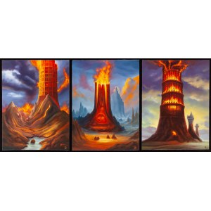 Lukasz Prządka (b. 1979), Three Burning Towers , 2023