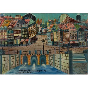 Zygmunt Warczygłowa (1922 Poznań - 1988 Poznań), Fragment of a town, 1969