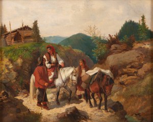 Jozef Jaroszynski (1835 Lviv - 1900 Munich), Hutsuls in the Carpathians