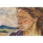 Maria Melania Mutermilch \ Mela Muter (1876 Warszawa - 1967 Paryż), Portret młodej kobiety na tle Rodanu, lata 40. XX w.